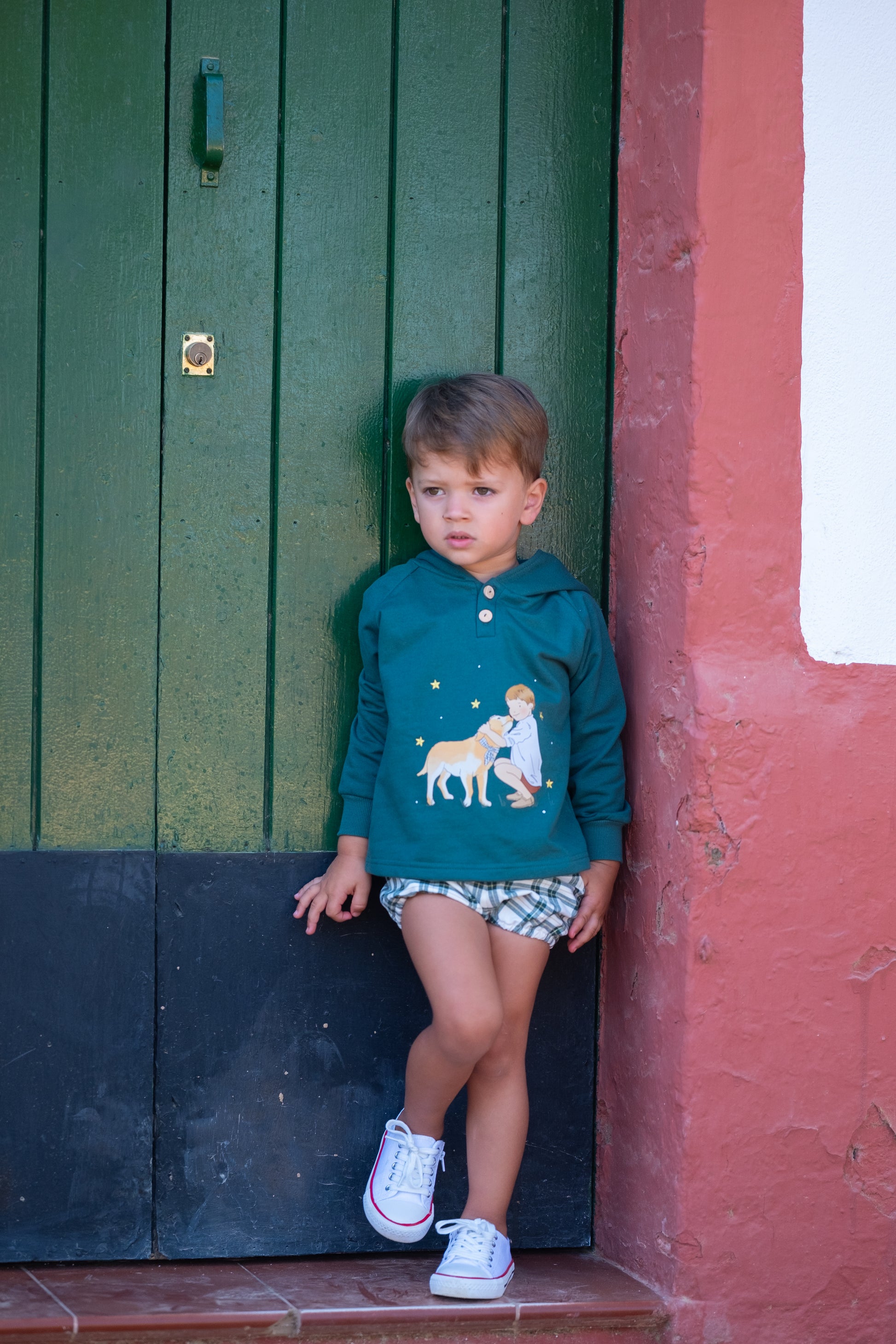 Conjunto Sudadera  lurex verde