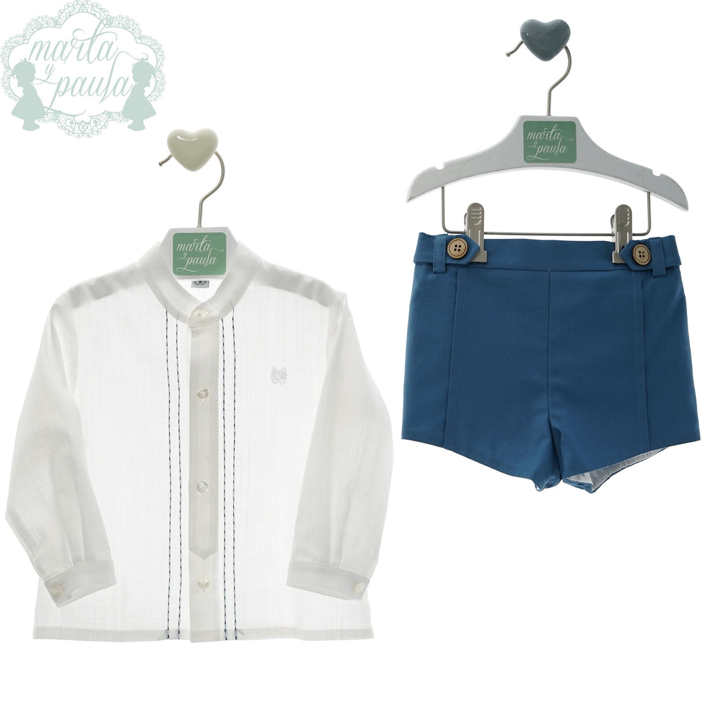 CONJ NIÑO CAMISA Y BERMUDA AZUL