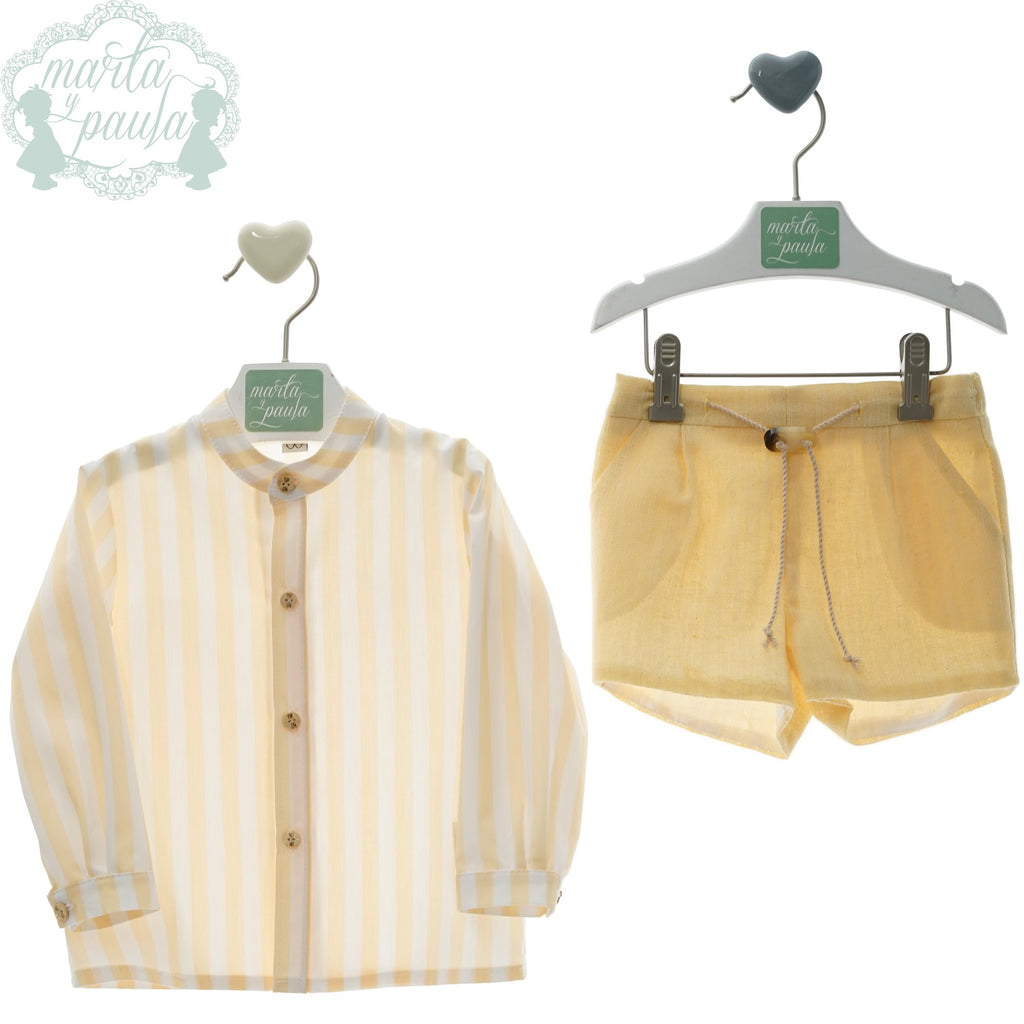 CONJUNTO NIÑO RAYAS AMARILLO