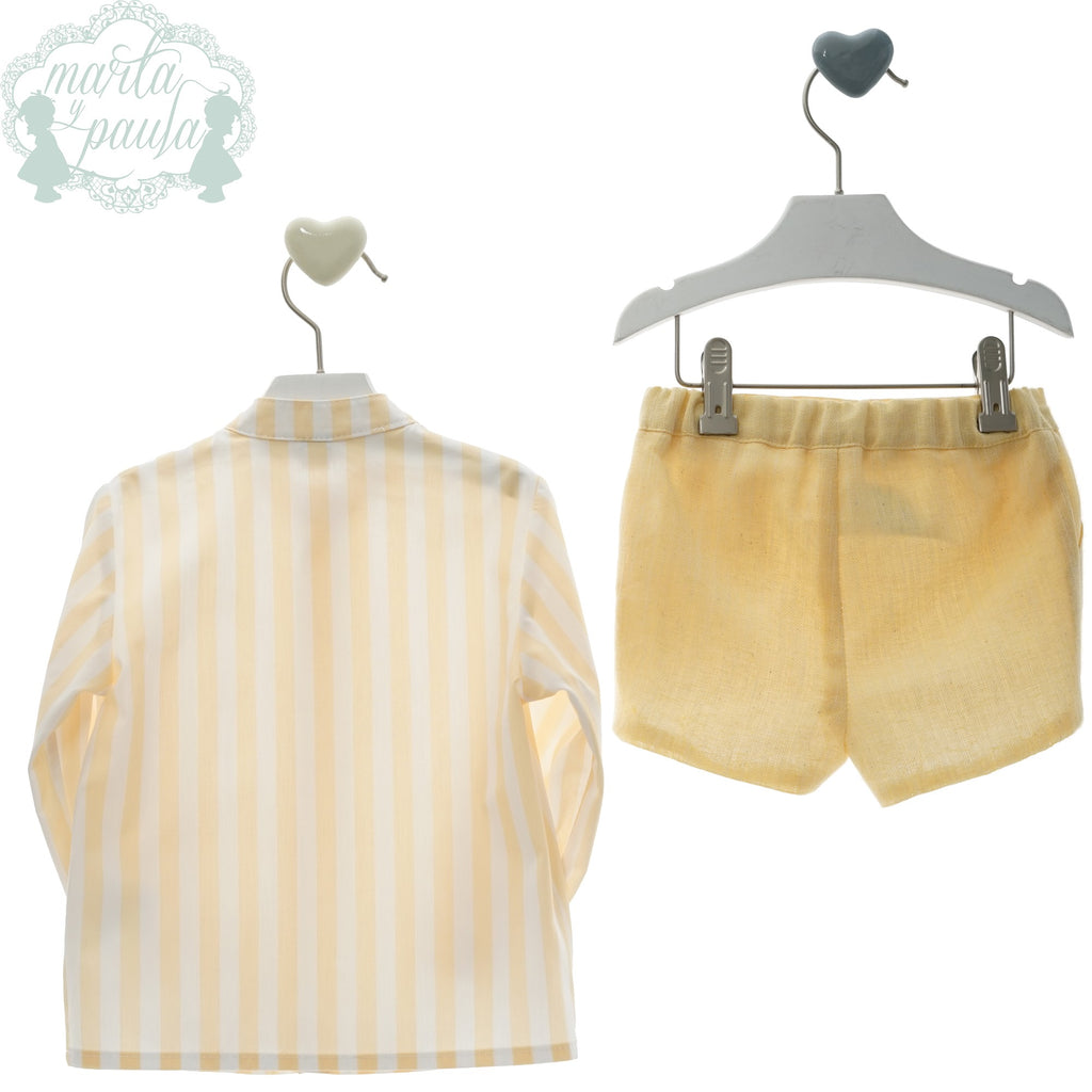 CONJUNTO NIÑO RAYAS AMARILLO