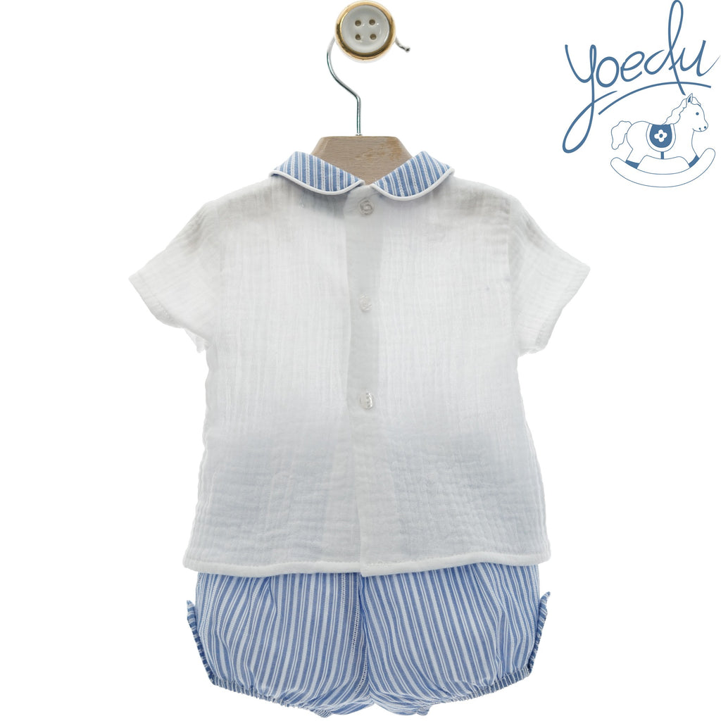 CONJUNTO RANITA RAYAS AZUL