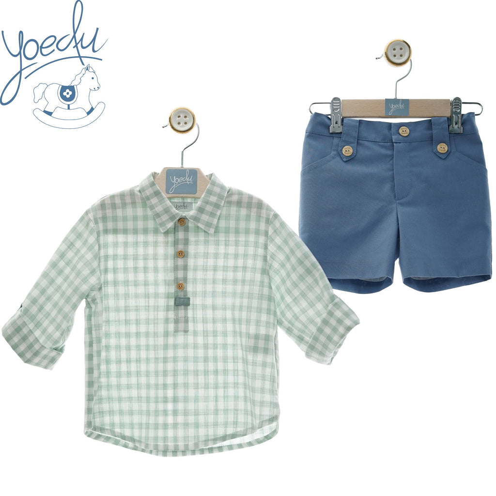 traje infantil camisa vichy verde