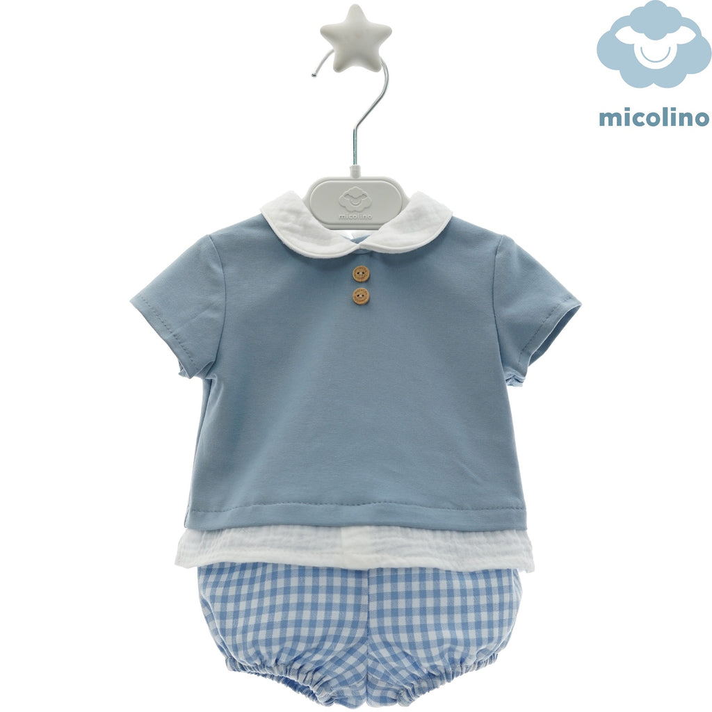 conjunto dos piezas vichy azul