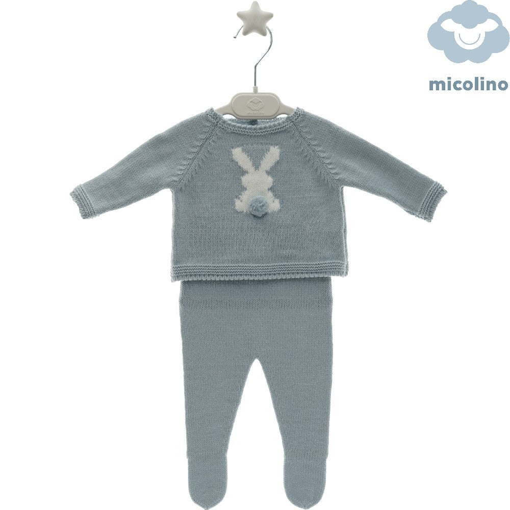 conjunto de punto polaina conejo
