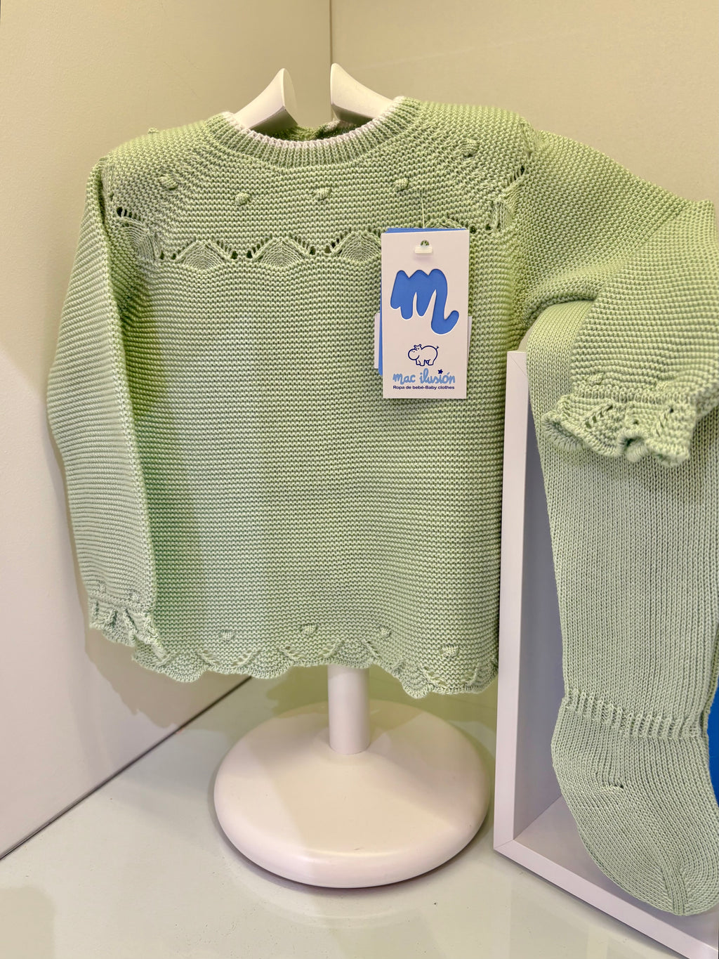 Conjunto de polaina en verde pera