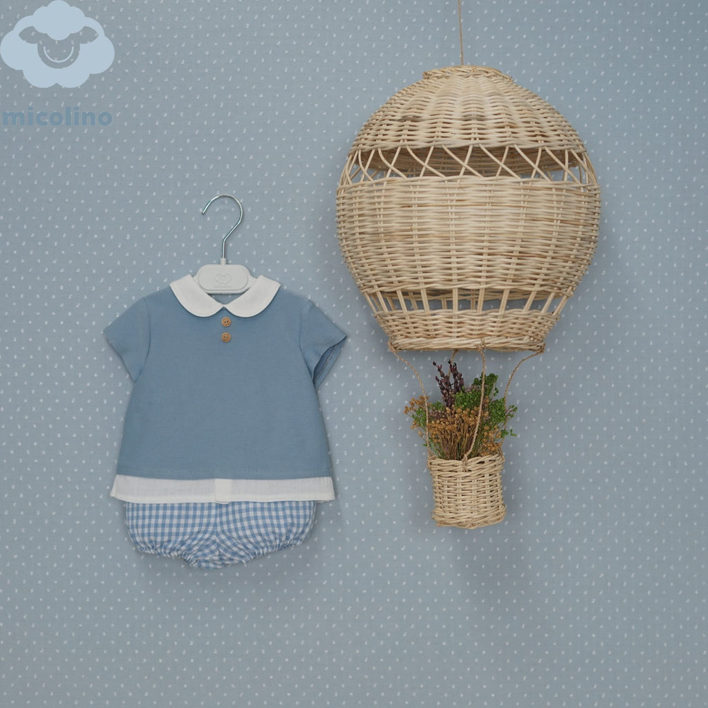 conjunto dos piezas vichy azul