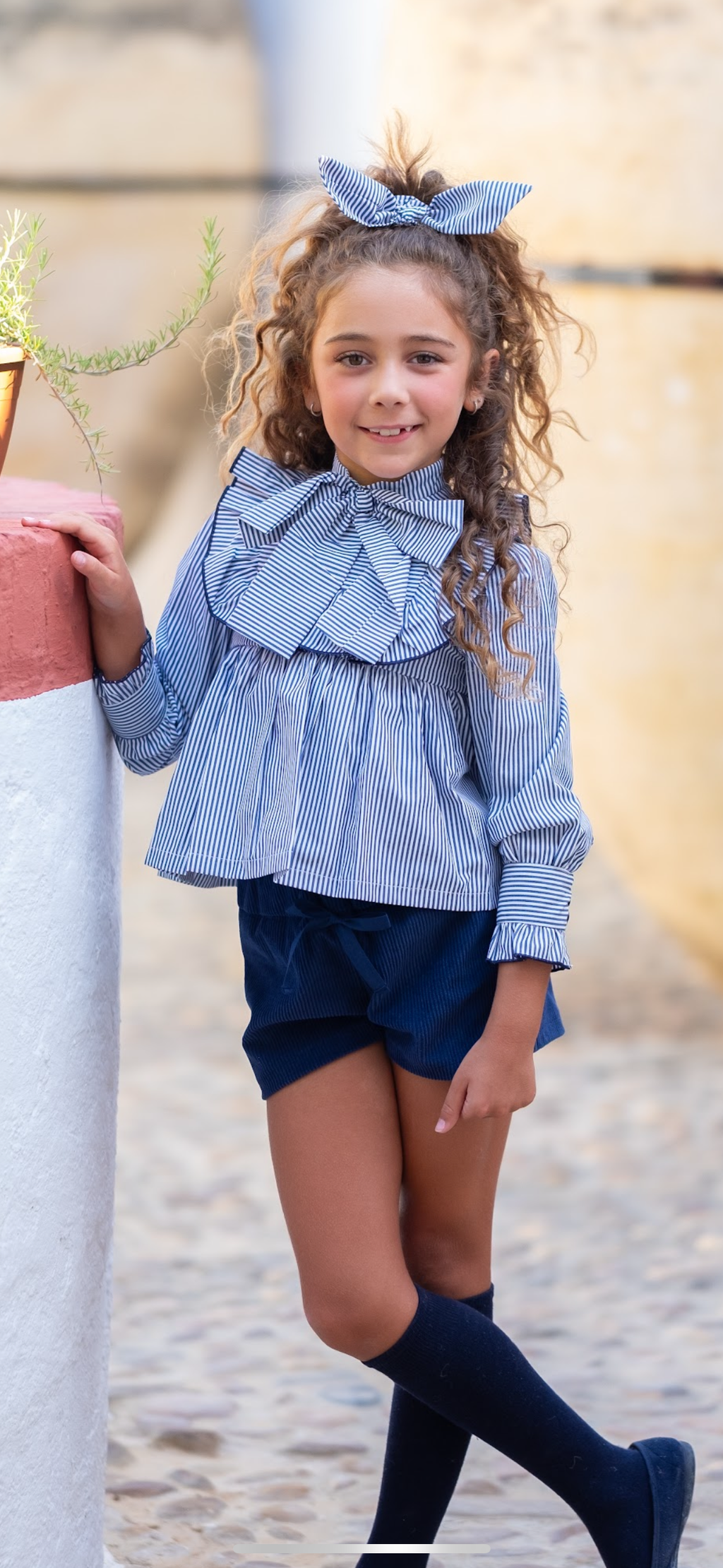 Conjunto blusa rayas