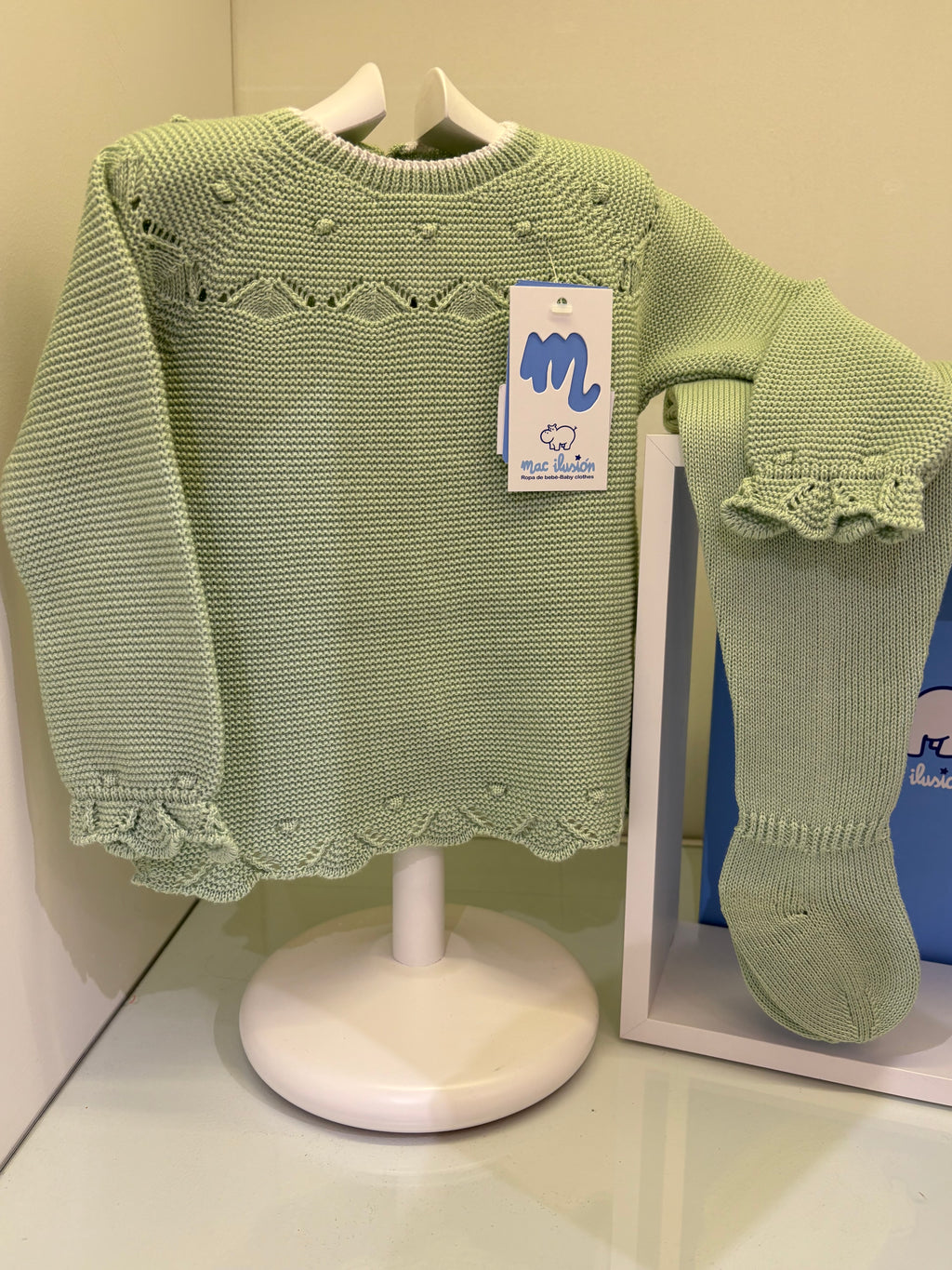 Conjunto de polaina en verde pera