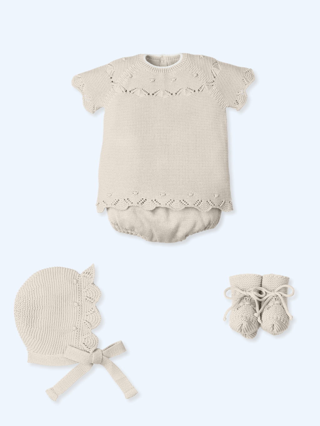 Conjunto 4 piezas en beige