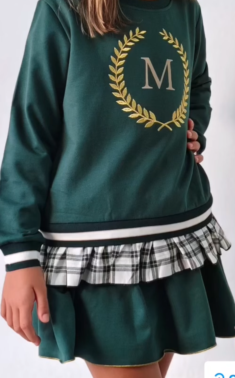 Conjunto felpa verde lurex