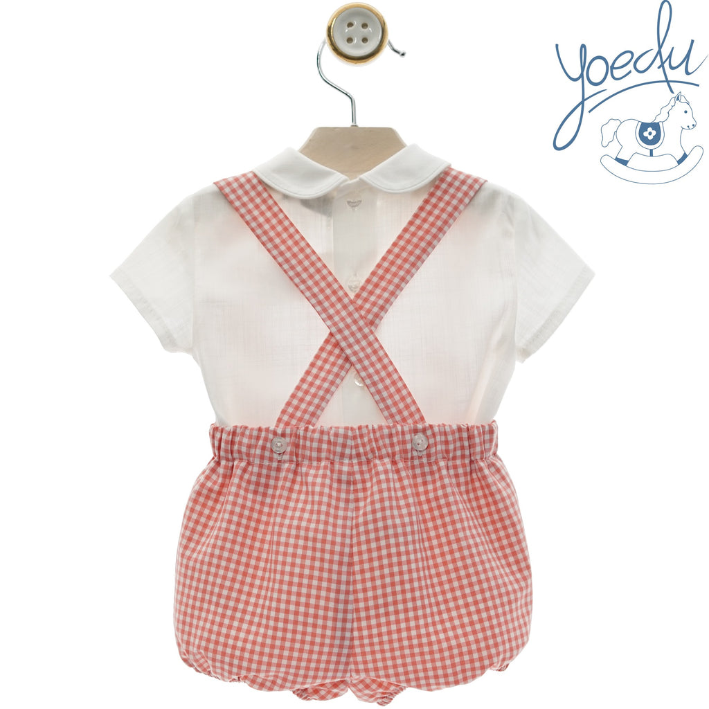 CONJUNTO VICHY CORAL BEBE