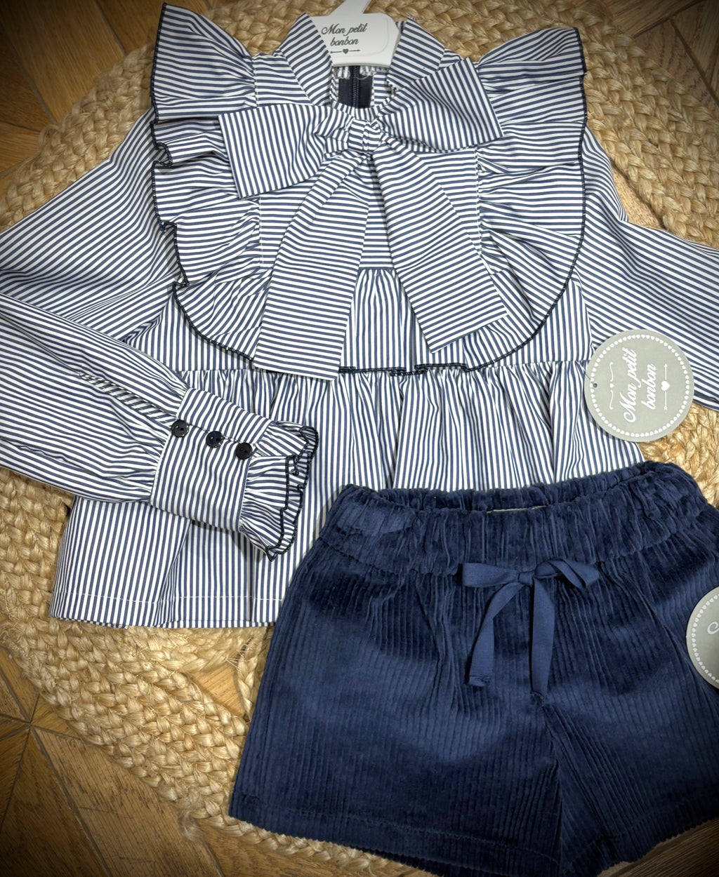 Conjunto blusa rayas