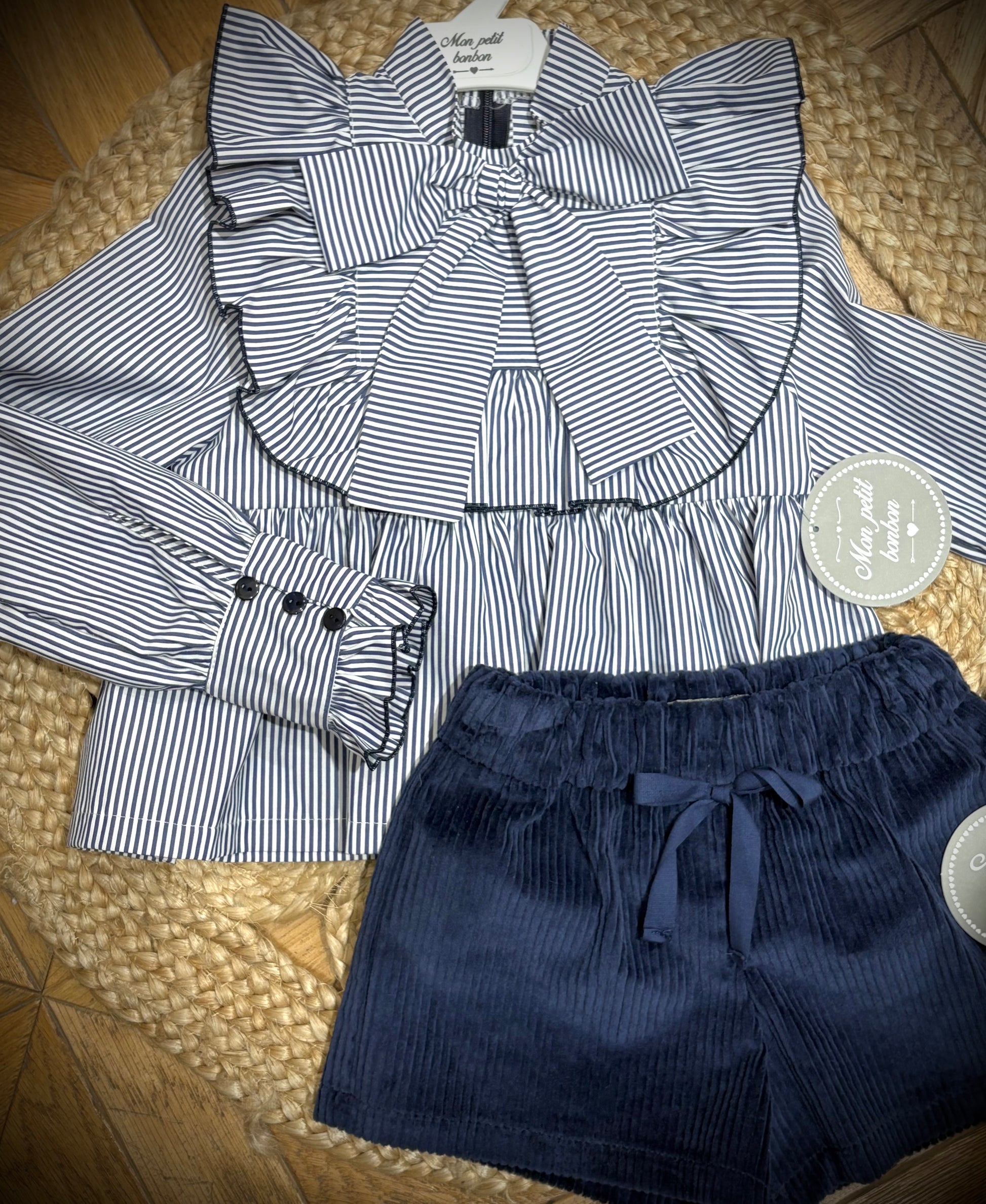 Conjunto blusa rayas