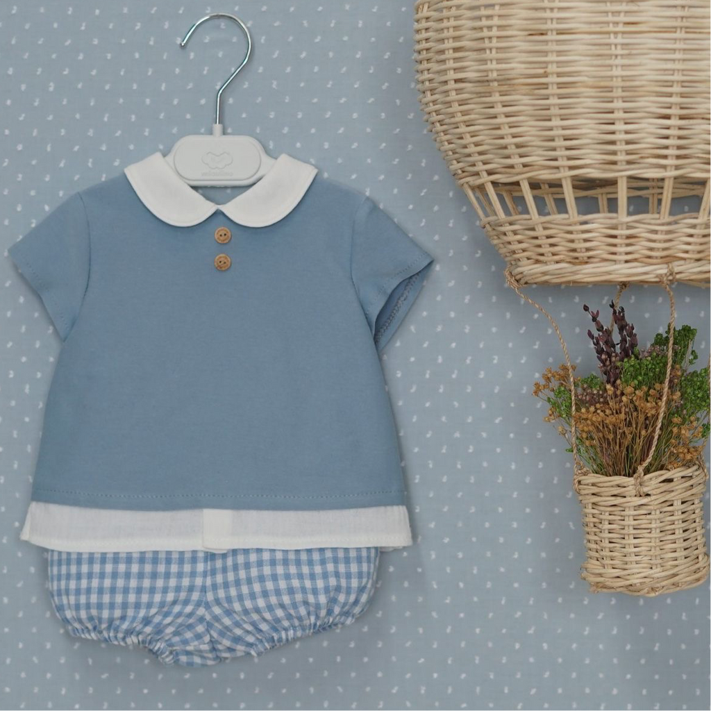 conjunto dos piezas vichy azul