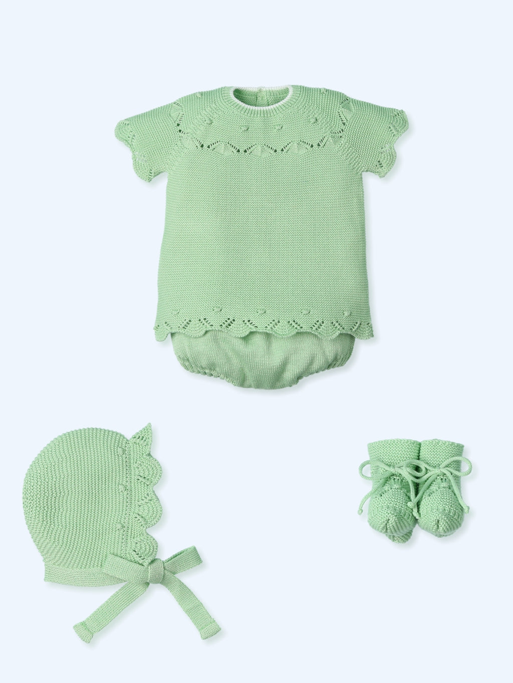 Conjunto 4 piezas verde pera