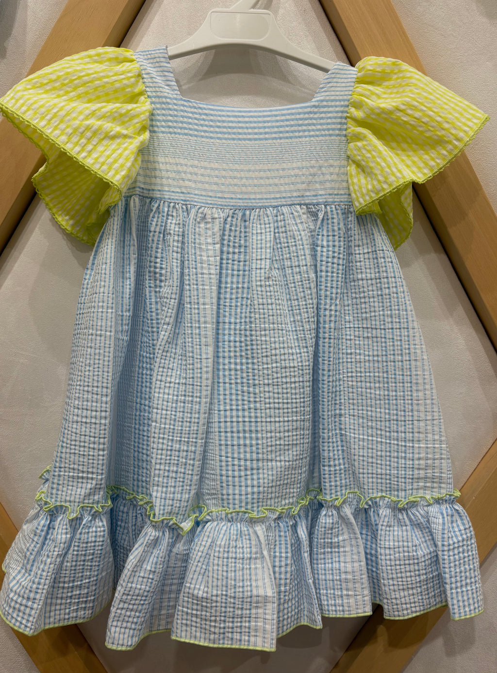 VESTIDO RAYAS AZUL Y FLUOR