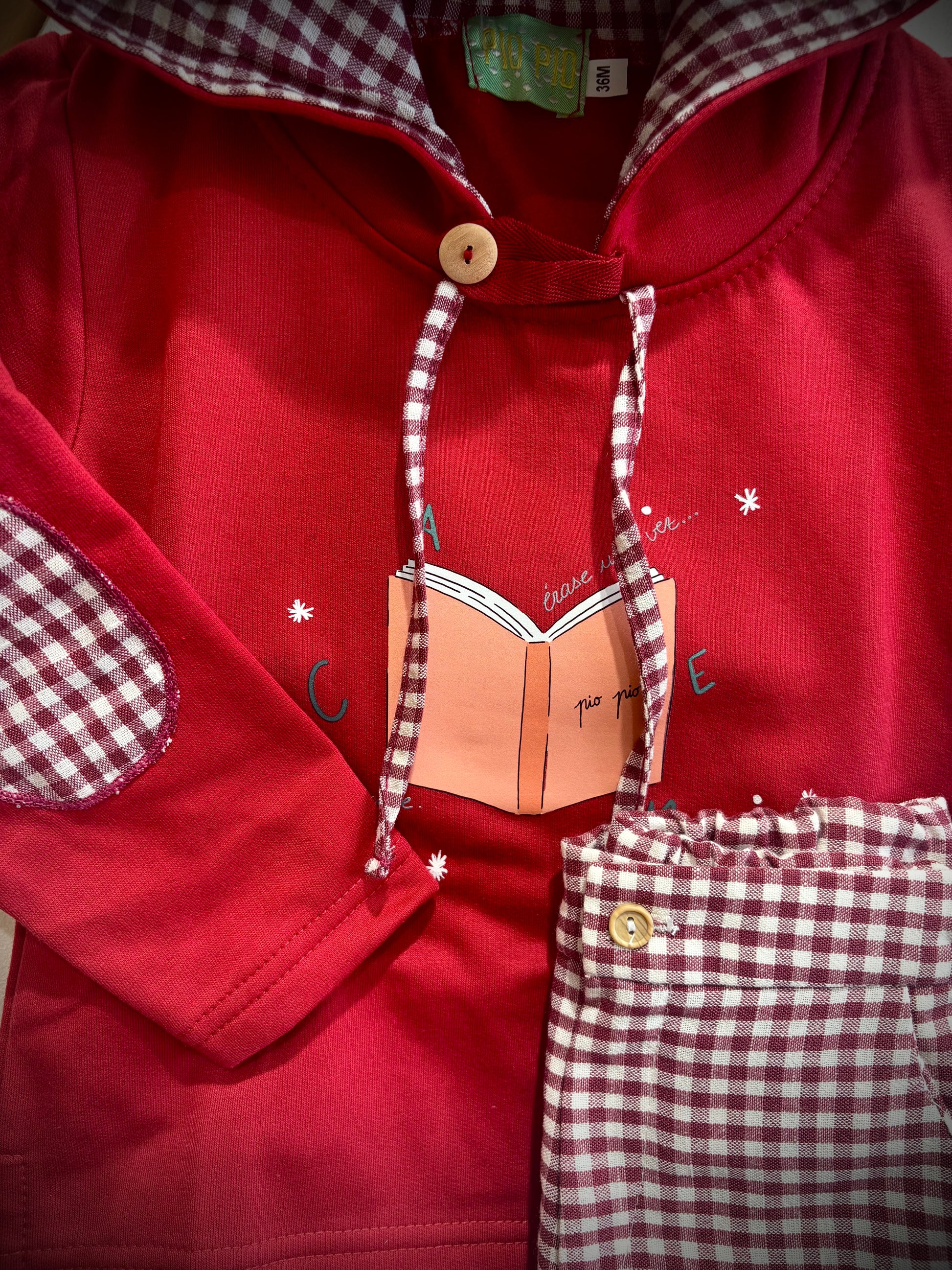 Conjunto dos piezas guinda niño
