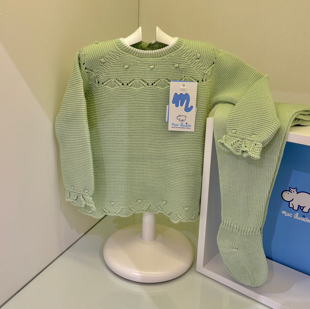 Conjunto de polaina en verde pera
