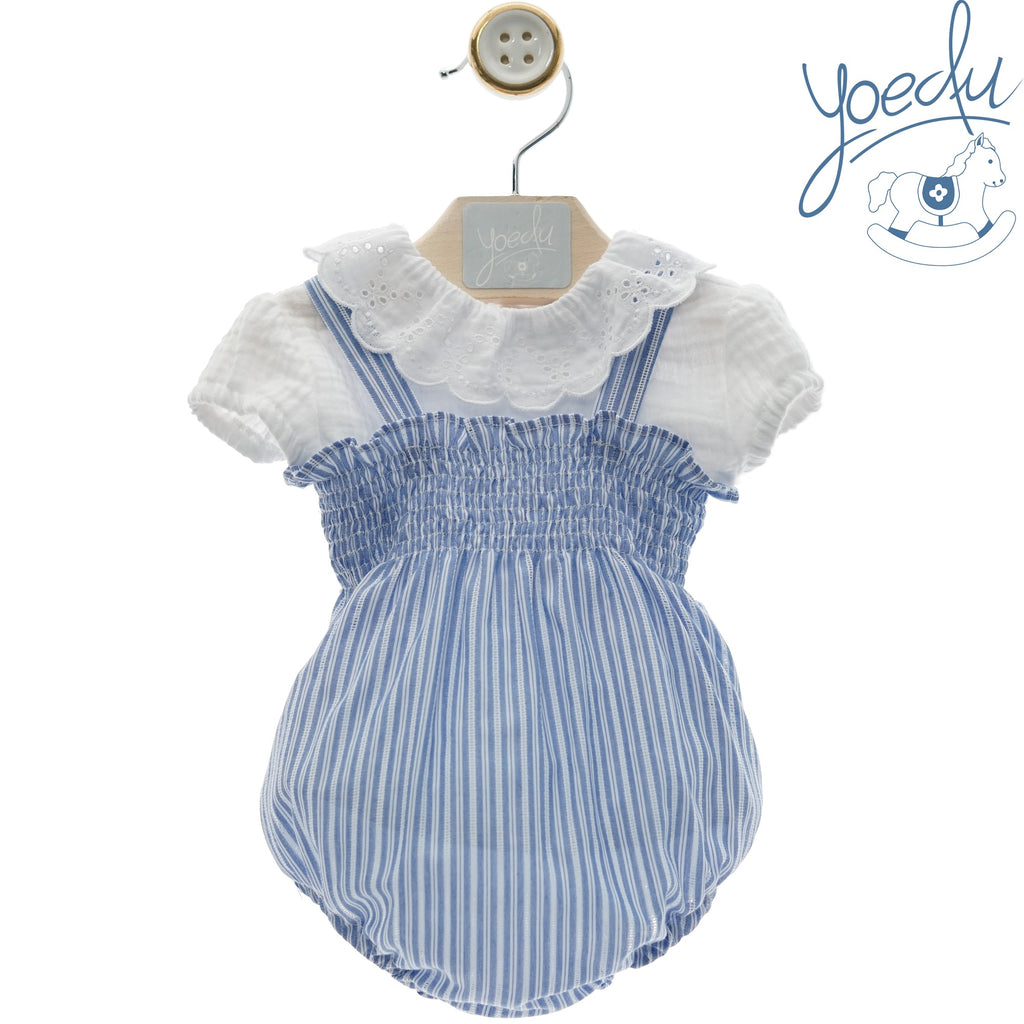 CONJ BB CAMISA Y BOMBACHO RAYAS
