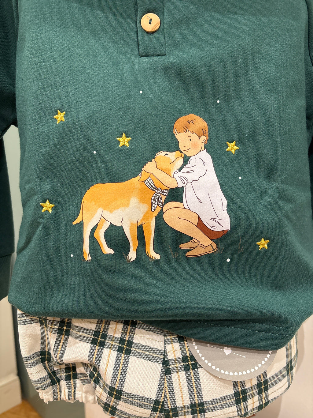 Conjunto Sudadera  lurex verde