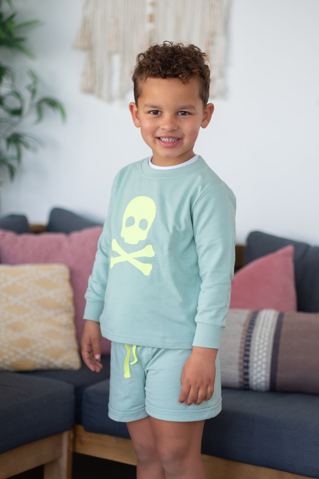 SUDADERA VERDE AGUA CALAVERA FLUOR