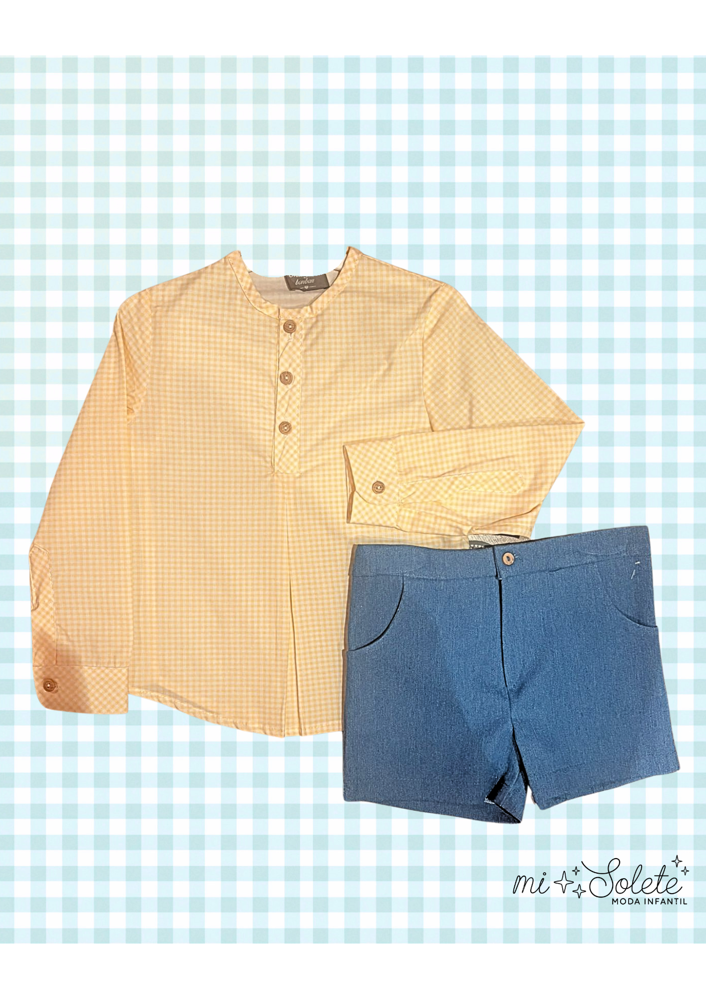 Conjunto camisa y bermuda denim