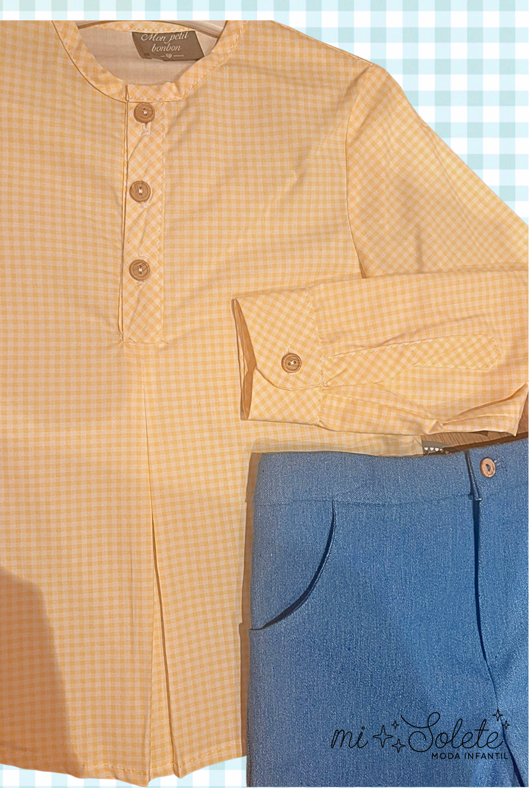 Conjunto camisa y bermuda denim