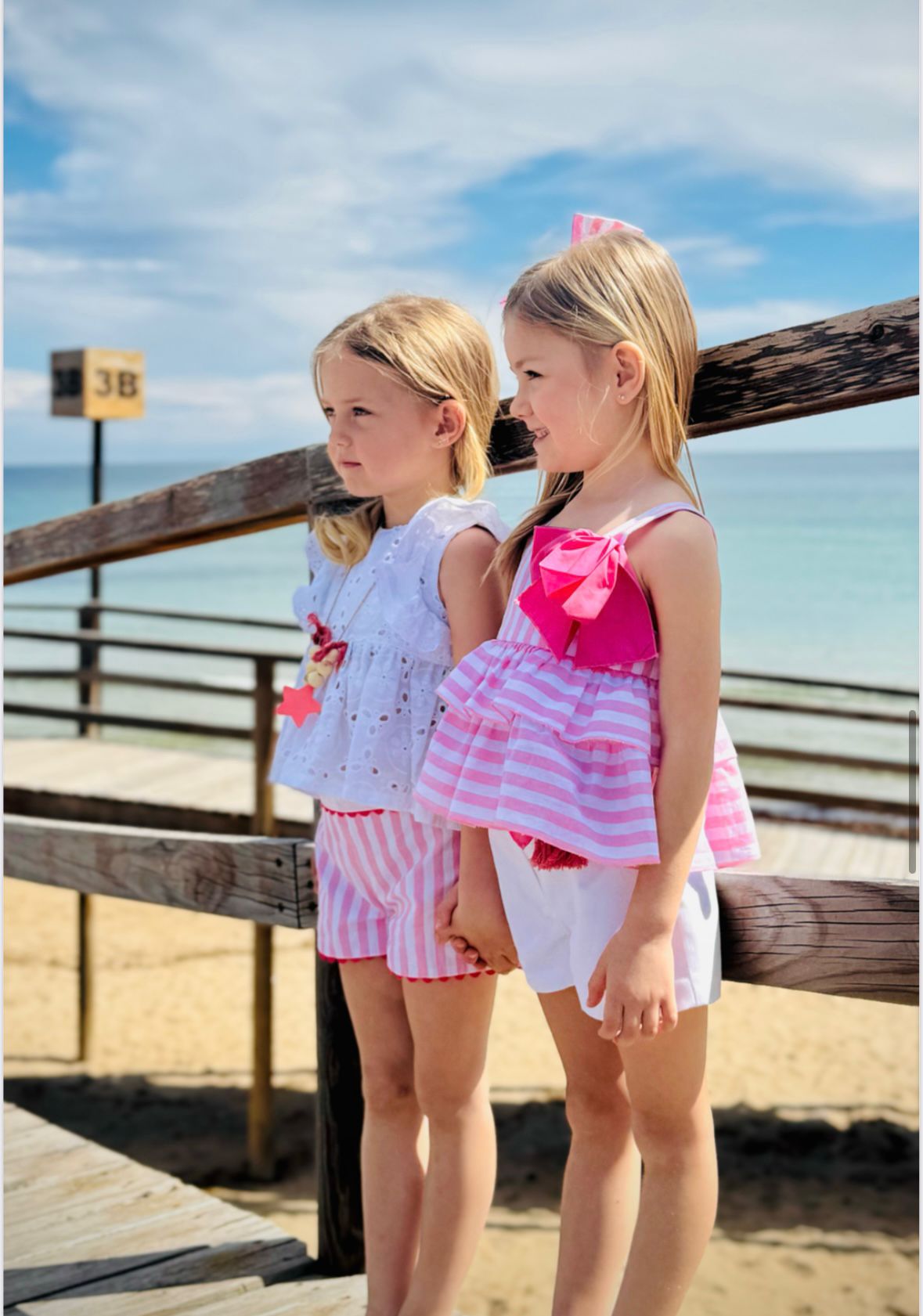 conjunto Niña short y top rayas