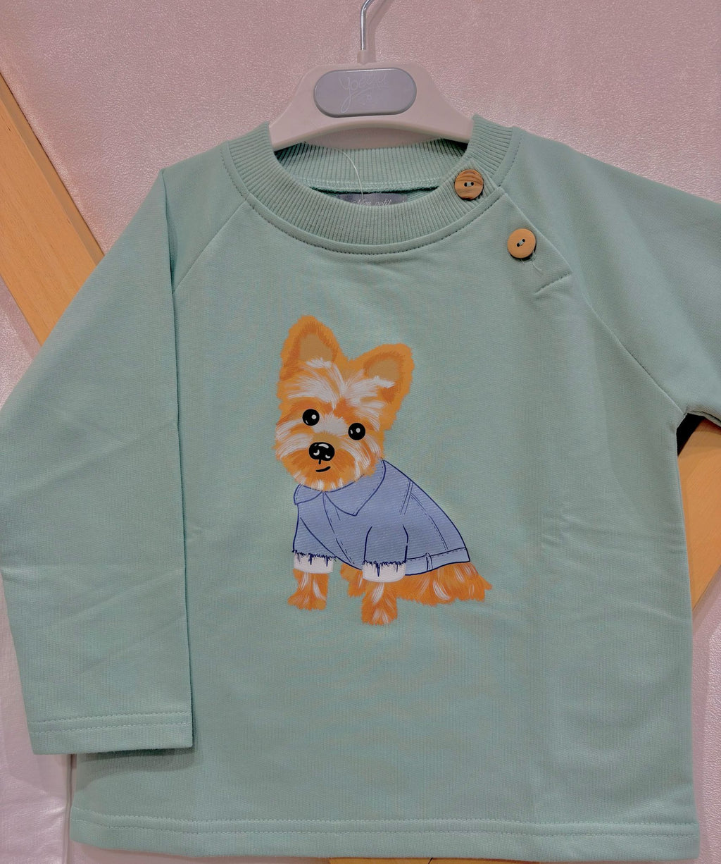 SUDADERA VErDE PERRO