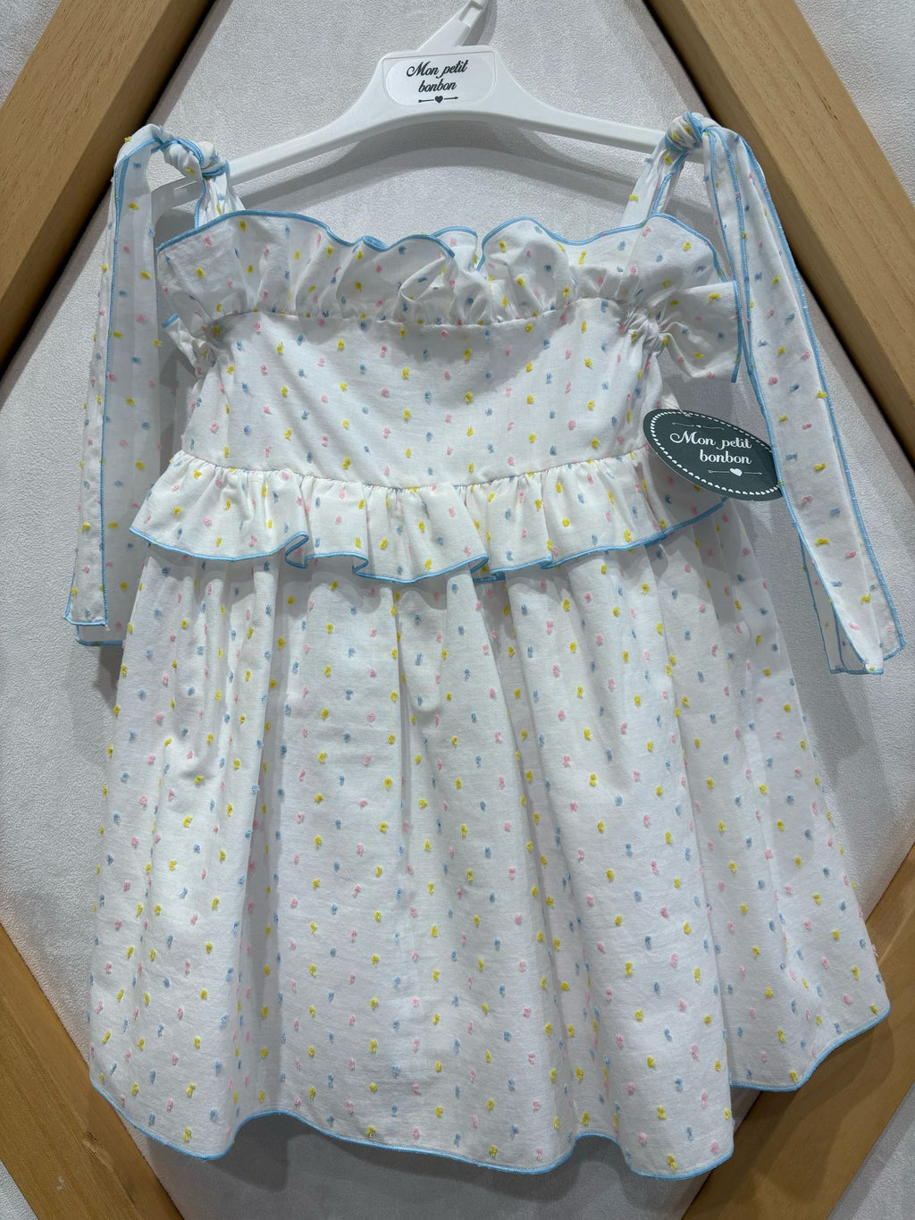 VESTIDO PLUMETI REPULGO CELESTE