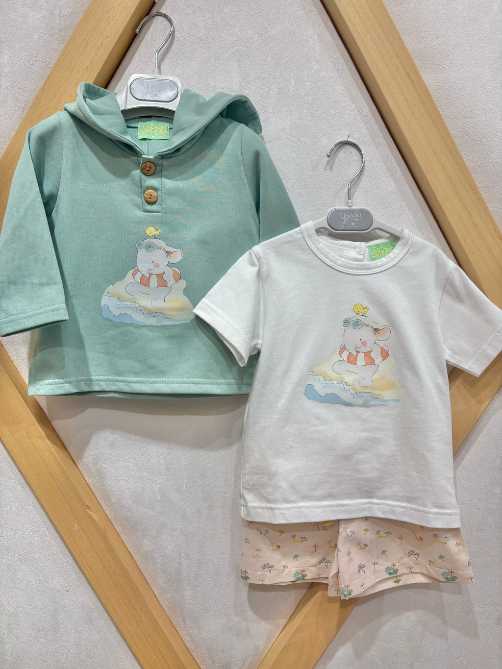 SUDADERA NIÑO MINT ELEFANTE PLAYA